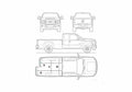 Blueprint Ford Super Duty Extended Cab Pick up 2010 A4 Photo Print