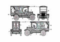 Blueprint Ford T Truck 1923 A4 Photo Print