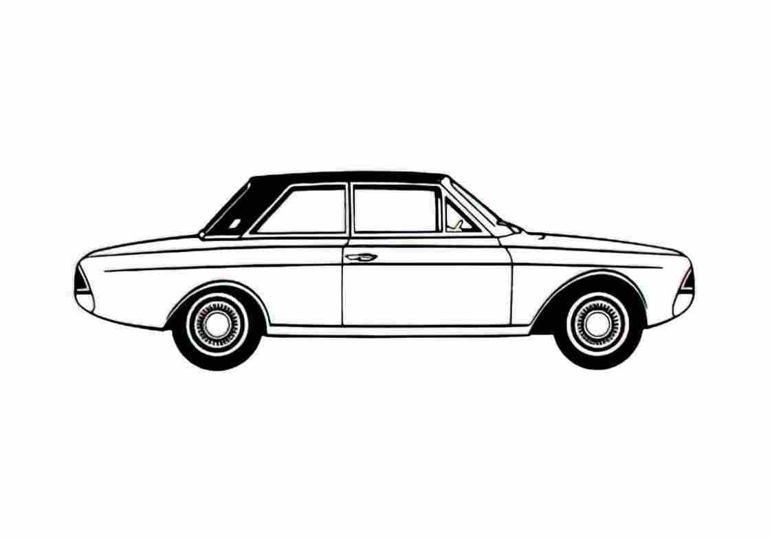 Blueprint Ford Taunus 17M P6) Sedan 1965 A4 Photo Print