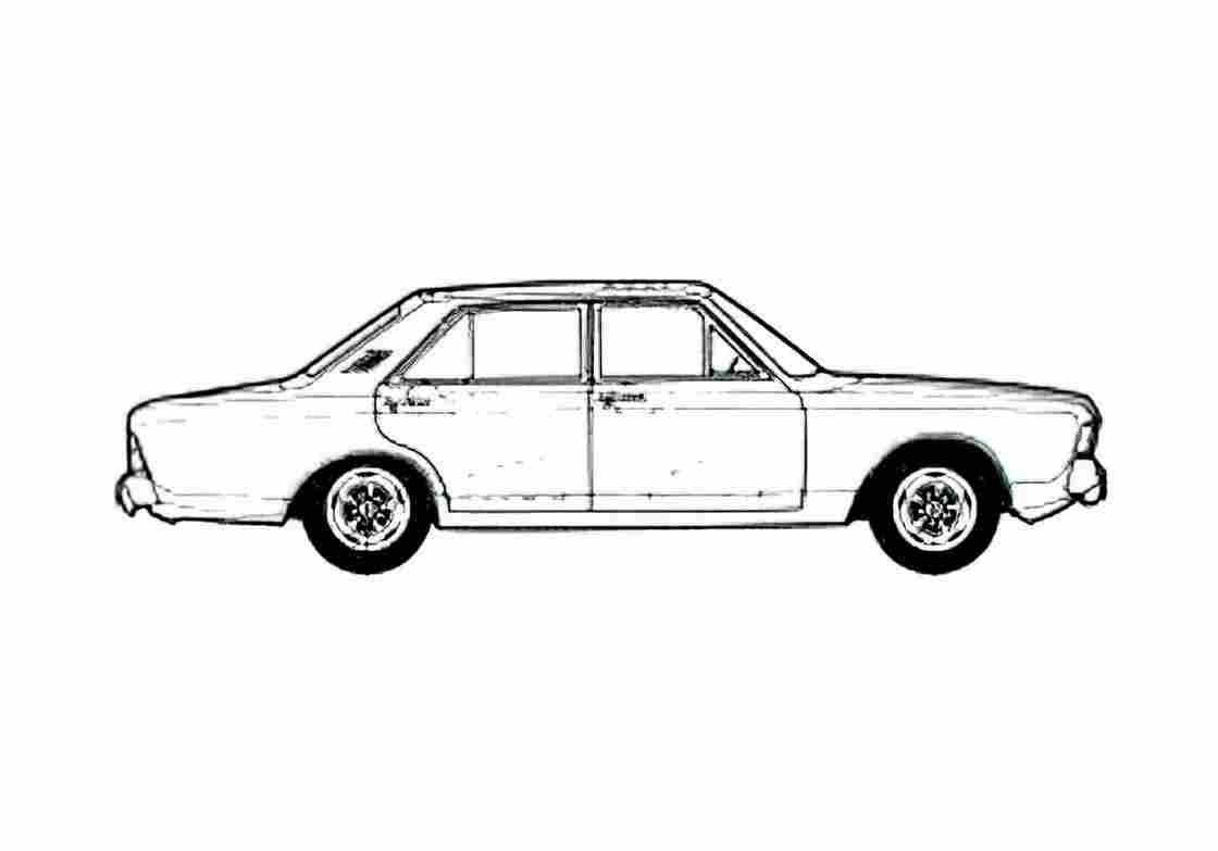 Blueprint Ford Taunus 17M P7B) RS Sedan 1969 A4 Photo Print