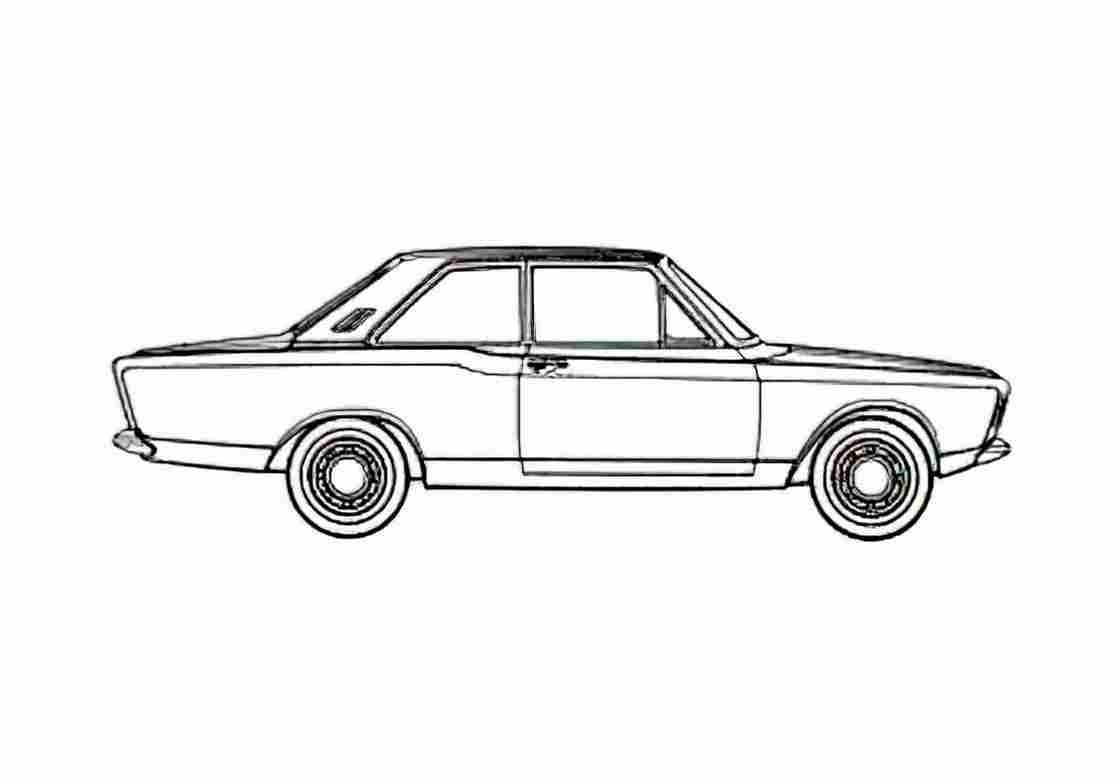 Blueprint Ford Taunus 17M P7) Sedan 1967 A4 Photo Print