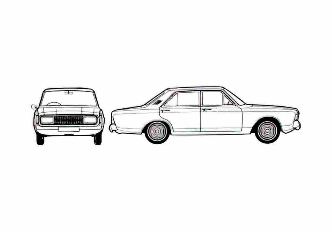 Blueprint Ford Taunus 17M P7) Sedan A4 Photo Print