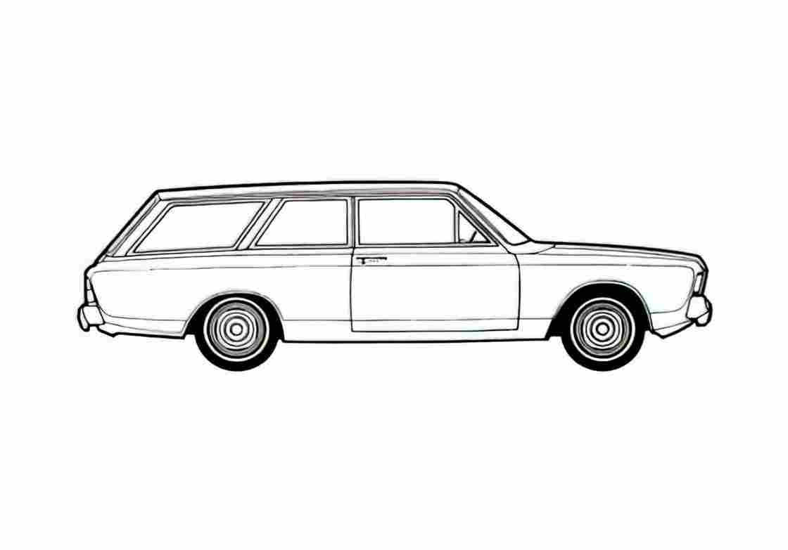 Blueprint Ford Taunus 17M P7) Turnier Wagon 1967 A4 Photo Print