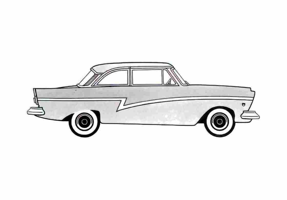 Blueprint Ford Taunus 17M Sedan 1957 A4 Photo Print