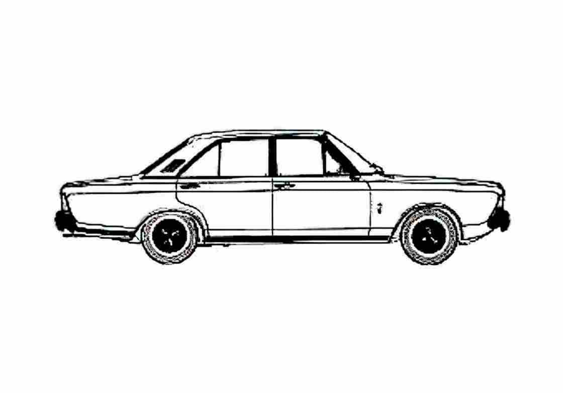 Blueprint Ford Taunus 20M P7A) Sedan 1971 A4 Photo Print