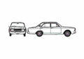 Blueprint Ford Taunus 20M P7B) Sedan 1969 A4 Photo Print