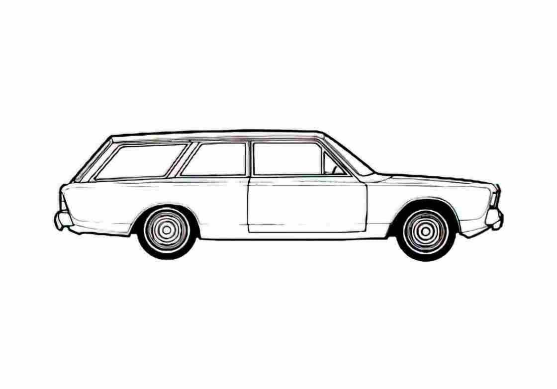 Blueprint Ford Taunus 20M P7B) Turnier 2 door Wagon 1969 A4 Photo Print