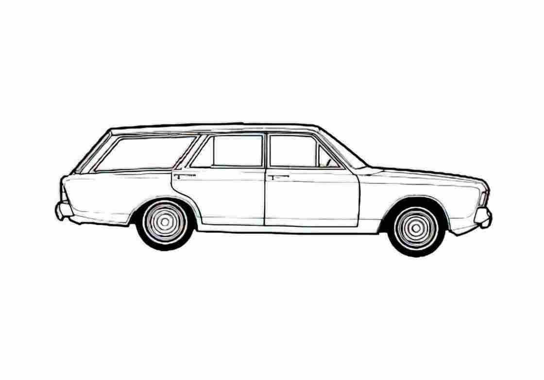 Blueprint Ford Taunus 20M P7B) Turnier Wagon 1969 A4 Photo Print