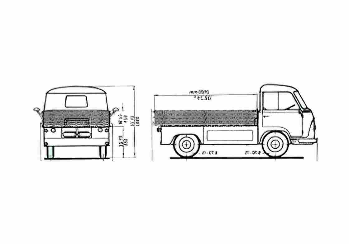 Blueprint Ford Taunus FK Pick up 1964 A4 Photo Print