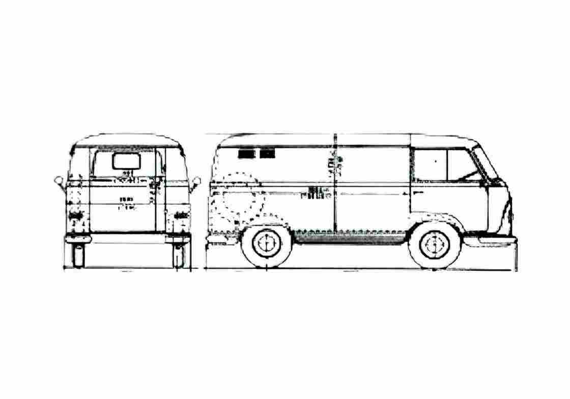 Blueprint Ford Taunus FK Van 1964 A4 Photo Print