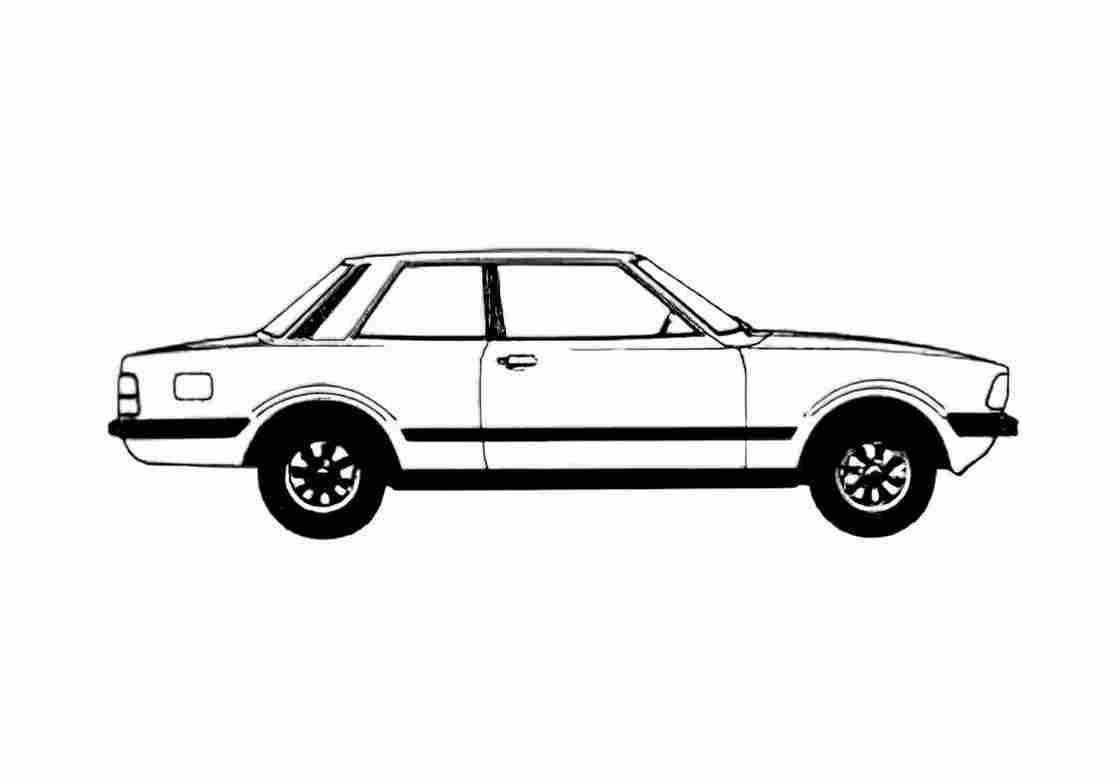 Blueprint Ford Taunus GL 2 door Sedan 1979 A4 Photo Print