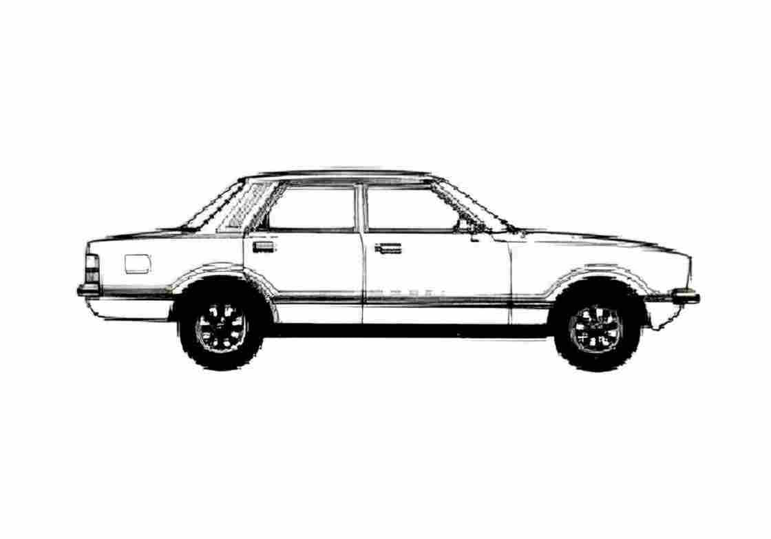 Blueprint Ford Taunus GL Sedan 1978 A4 Photo Print