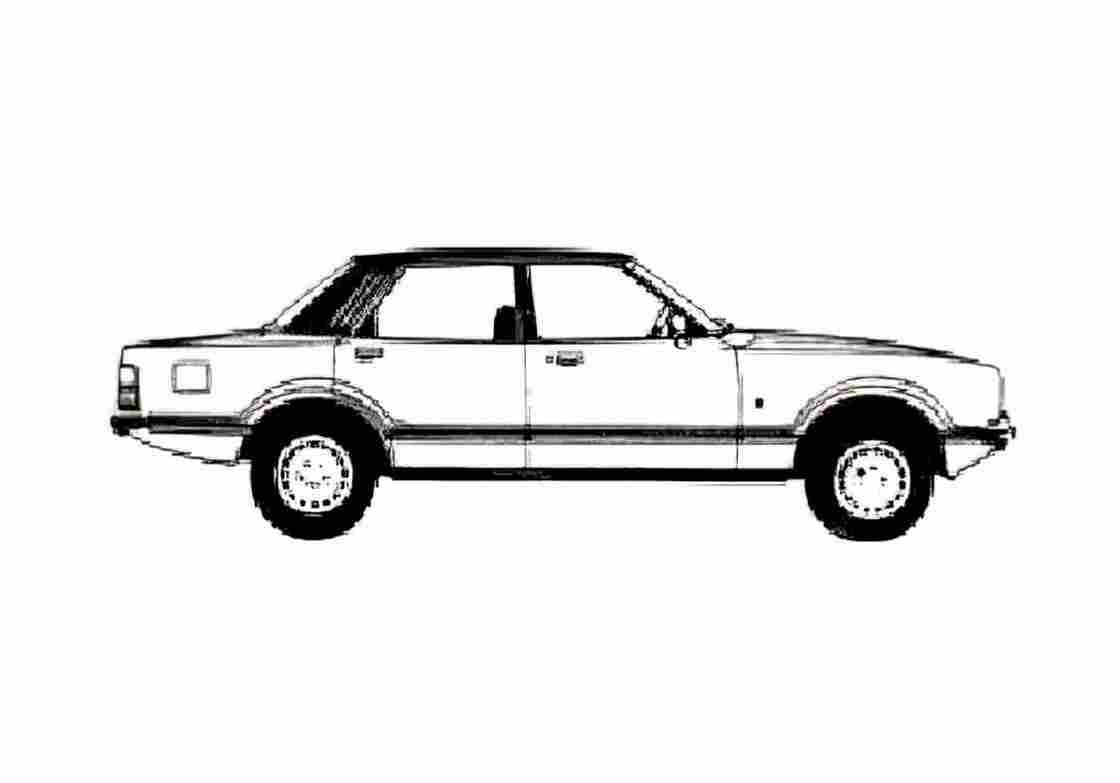 Blueprint Ford Taunus Ghia Sedan 1978 A4 Photo Print
