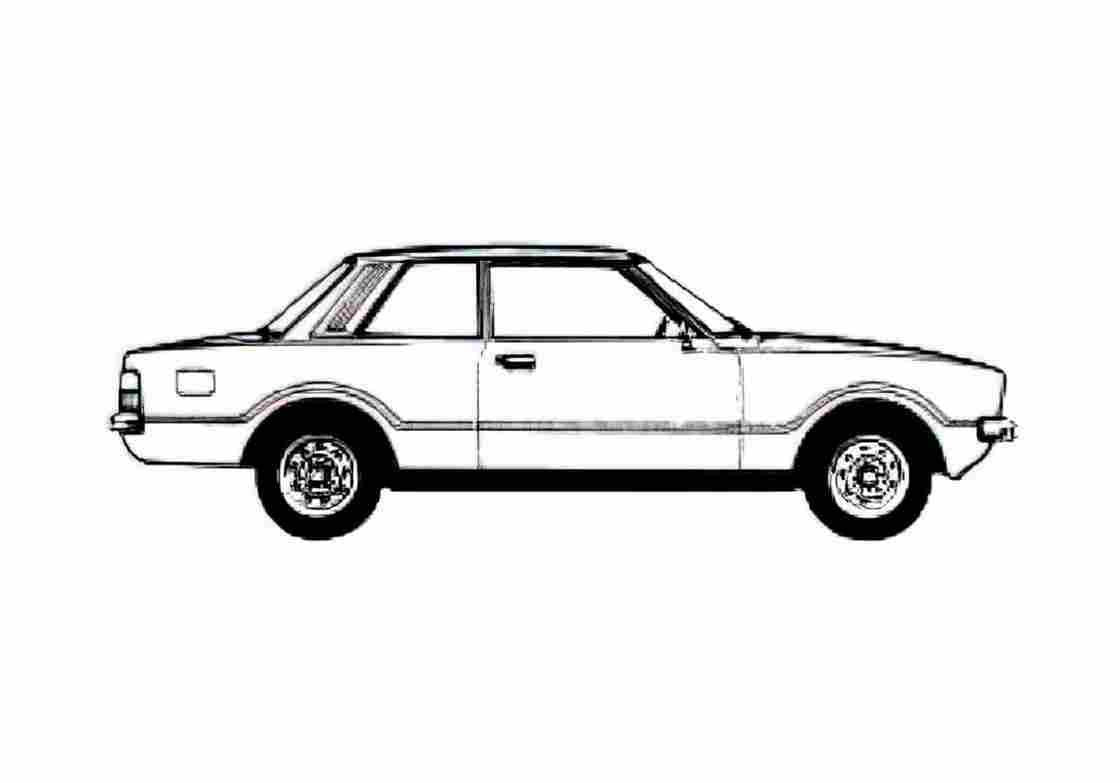 Blueprint Ford Taunus L 2 door Sedan 1978 A4 Photo Print