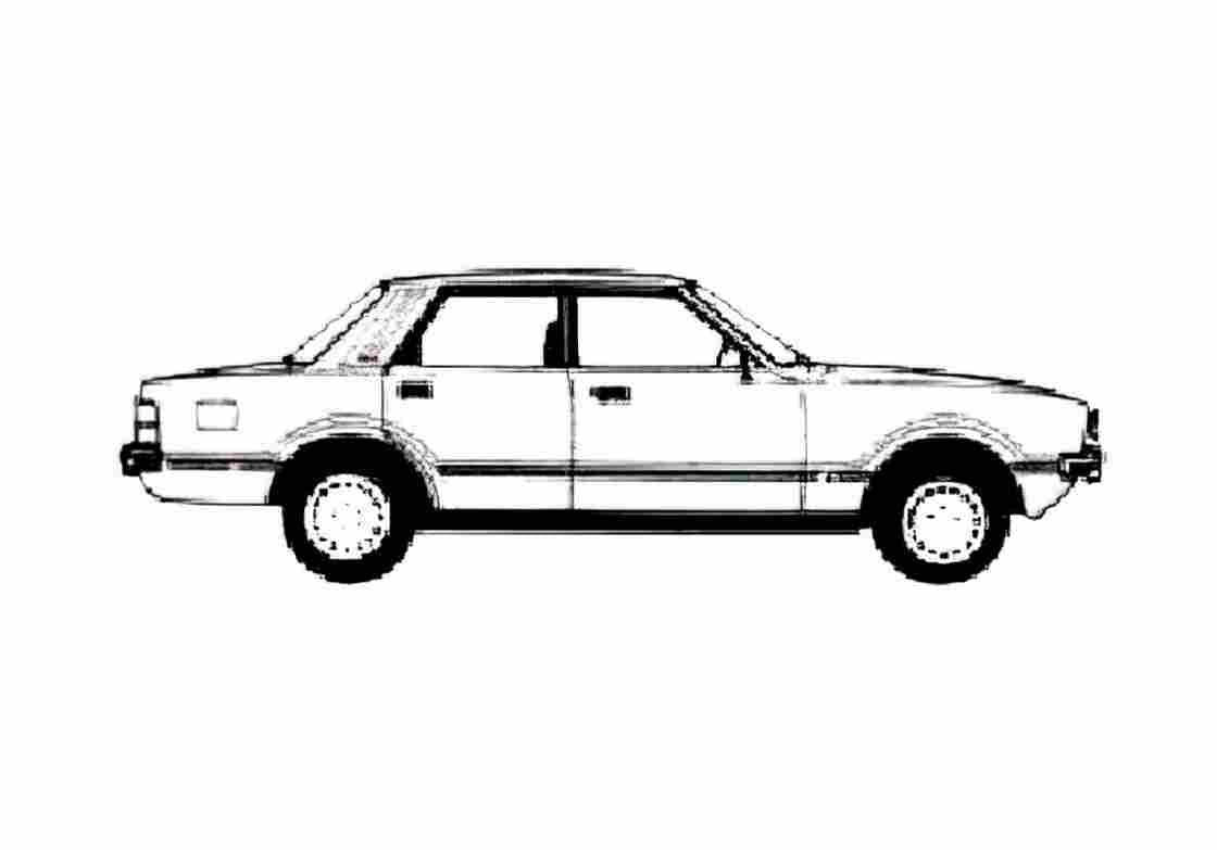 Blueprint Ford Taunus S Sedan 1978 A4 Photo Print
