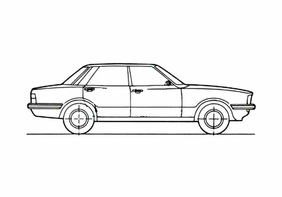 Blueprint Ford Taunus Sedan 1979 A4 Photo Print