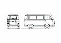 Blueprint Ford Taunus Transit FK 1000 Kleinbus Spezial Bus 1962 A4 Photo Print