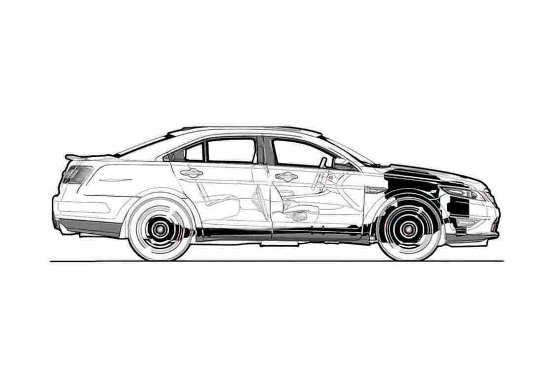 Blueprint Ford Taurus SHO Sedan 2010 A4 Photo Print