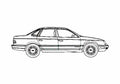 Blueprint Ford Taurus Sedan 1987 A4 Photo Print