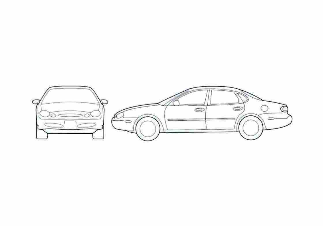 Blueprint Ford Taurus Sedan 1997 A4 Photo Print