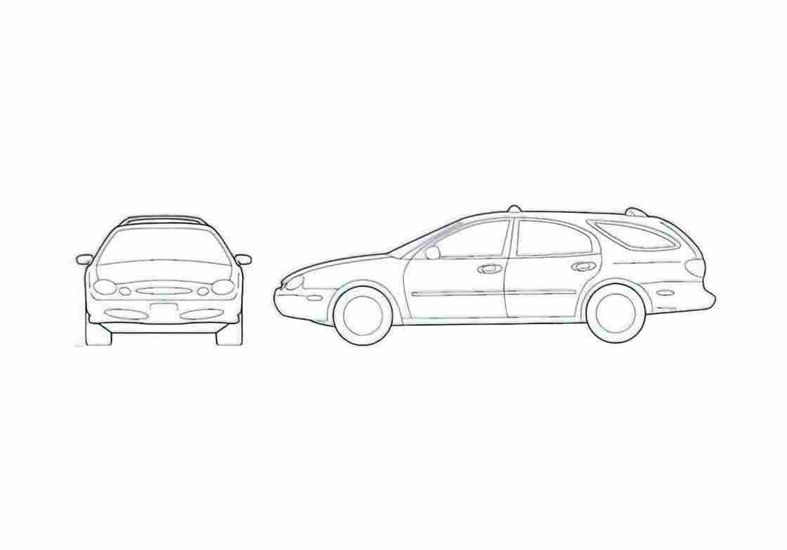 Blueprint Ford Taurus Station Wagon 1997 A4 Photo Print