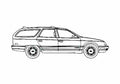 Blueprint Ford Taurus Wagon 1987 A4 Photo Print