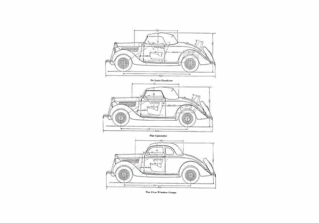 Blueprint Ford The Sportier Cabriolet 1938 A4 Photo Print