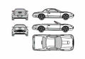 Blueprint Ford Thunderbird Cabriolet 2002 A4 Photo Print