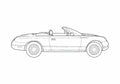 Blueprint Ford Thunderbird Cabriolet 2003 A4 Photo Print