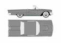 Blueprint Ford Thunderbird Convertible Cabriolet 1958 A4 Photo Print