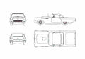 Blueprint Ford Thunderbird Coupe 1957 A4 Photo Print