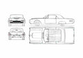 Blueprint Ford Thunderbird Coupe 1961 A4 Photo Print