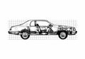 Blueprint Ford Thunderbird Coupe 1984 A4 Photo Print