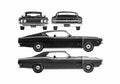 Blueprint Ford Torino Cobra Coupe 1969 A4 Photo Print