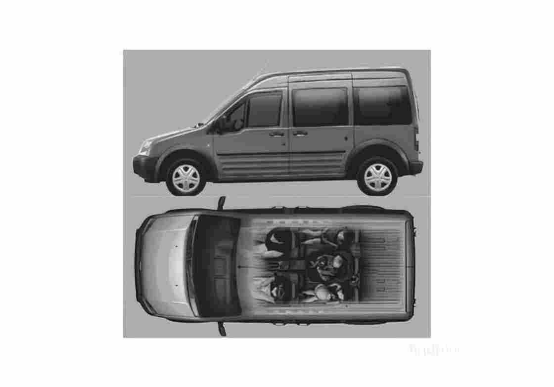 Blueprint Ford Tourneo Connect Minivan 2002 A4 Photo Print