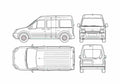 Blueprint Ford Tourneo Connect Minivan 2005 A4 Photo Print