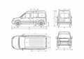 Blueprint Ford Tourneo Connect SWB Minivan 2008 A4 Photo Print