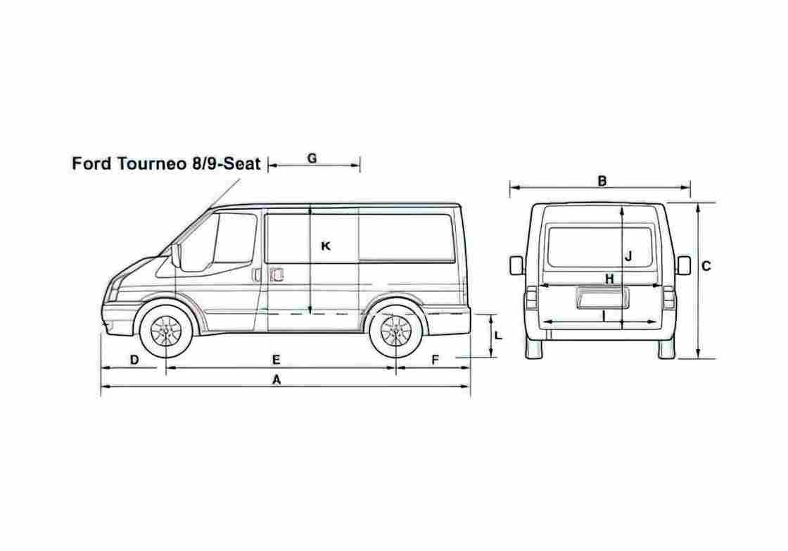 Blueprint Ford Tourneo Minivan 2008 A4 Photo Print
