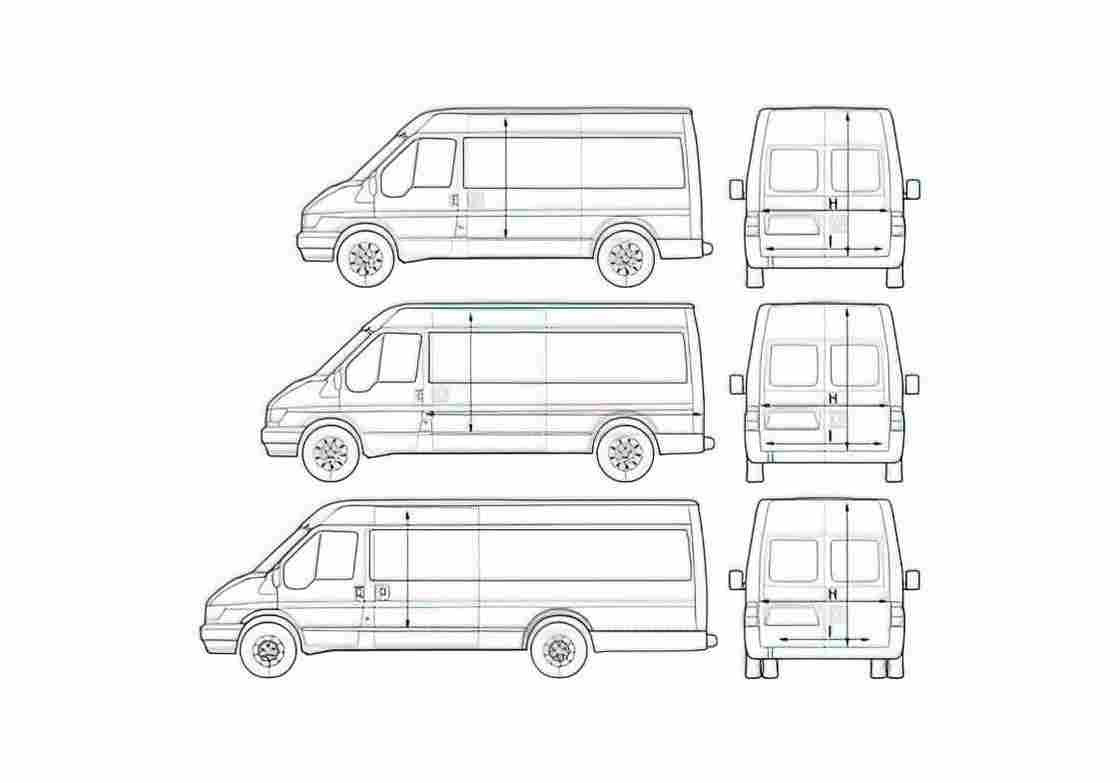 Blueprint Ford Tourneo Van 2005 A4 Photo Print