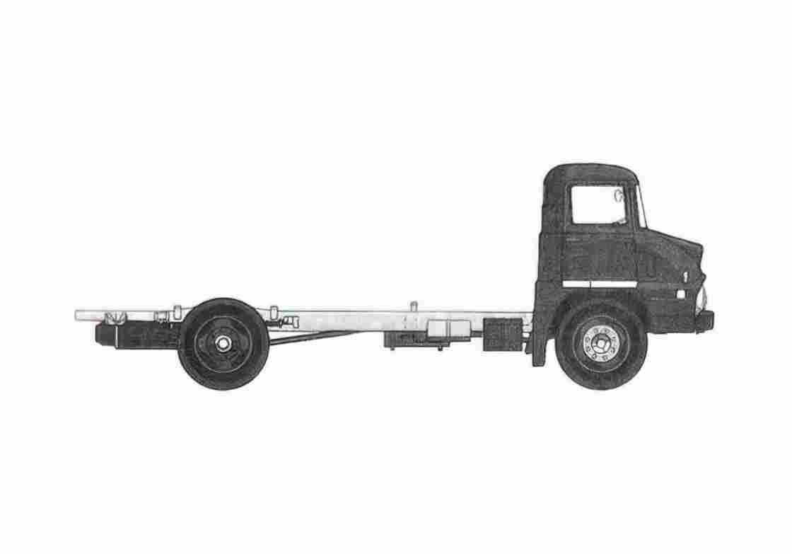 Blueprint Ford Trader 50 Truck 1962 A4 Photo Print
