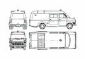Blueprint Ford Transit 1300 Fire Van 1965 A4 Photo Print
