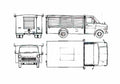 Blueprint Ford Transit 160 Fire Truck 1964 A4 Photo Print