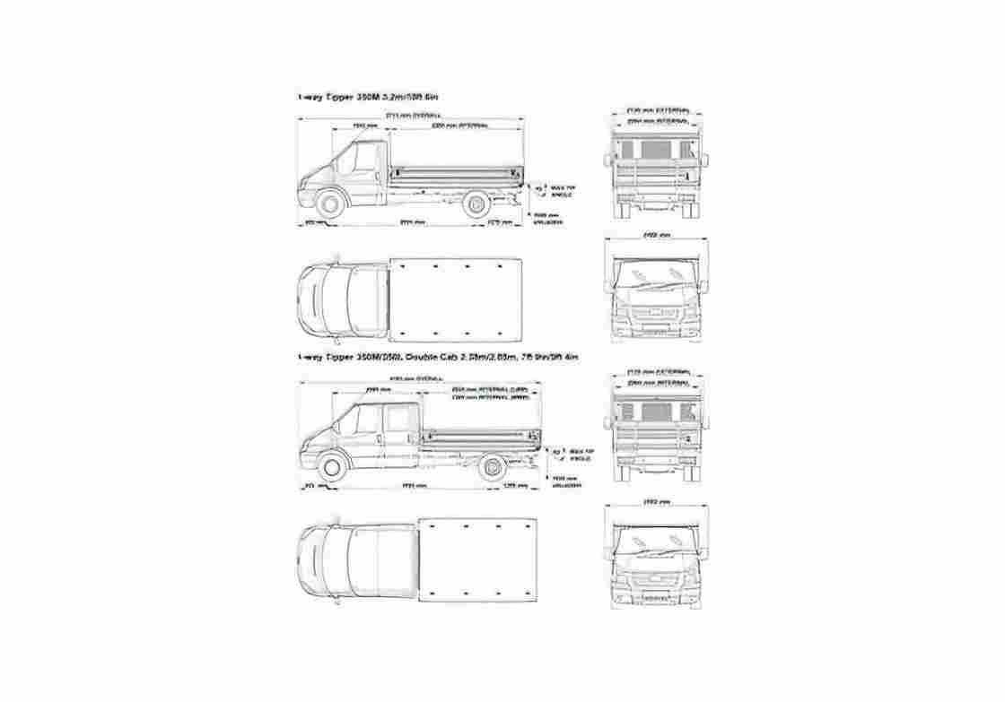 Blueprint Ford Transit 350M Truck 2008 A4 Photo Print
