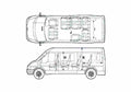 Blueprint Ford Transit Bus 2005 A4 Photo Print