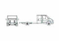 Blueprint Ford Transit Chassis Truck 2005 A4 Photo Print