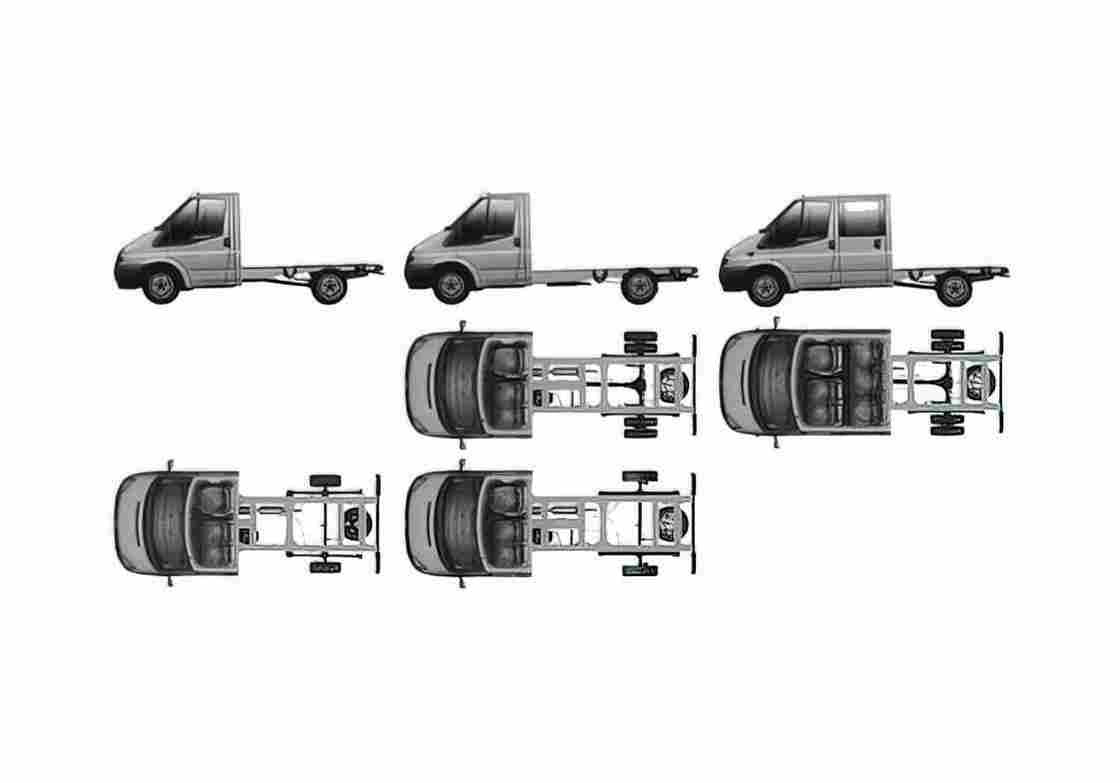 Blueprint Ford Transit Chassis Truck 2008 A4 Photo Print