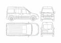 Blueprint Ford Transit Connect Minivan 2005 A4 Photo Print