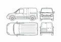 Blueprint Ford Transit Connect Van 2005 A4 Photo Print