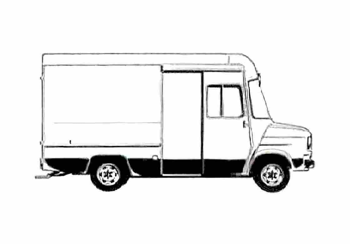 Blueprint Ford Transit Delivery LWB Van 1978 A4 Photo Print