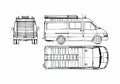 Blueprint Ford Transit FT190 Fire Van 1986 A4 Photo Print